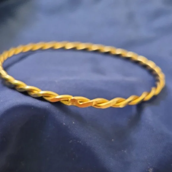 Gold-Tone Twisted Bangle - Picture 2 of 2
